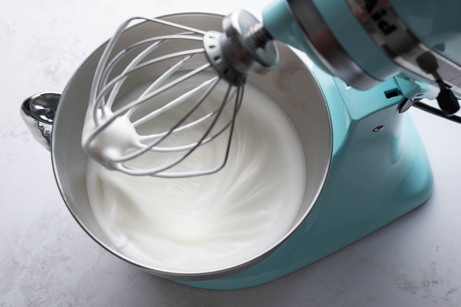 egg whites beat into stiff peaks in stand mixer