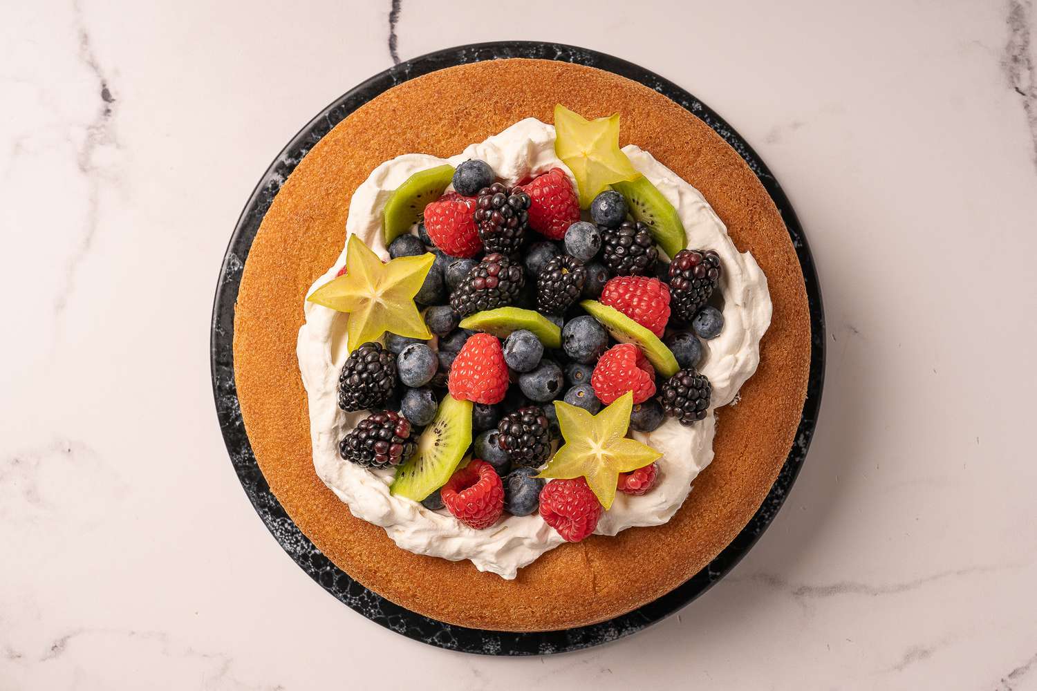 Savarin topped with fruit