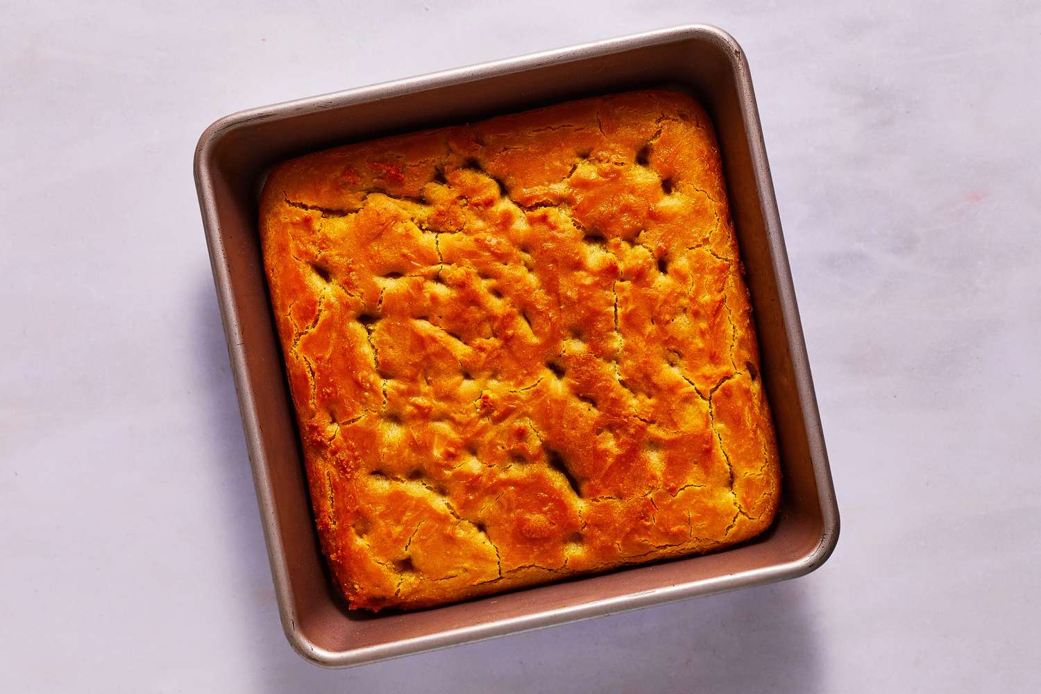 baked gluten free focaccia in pan