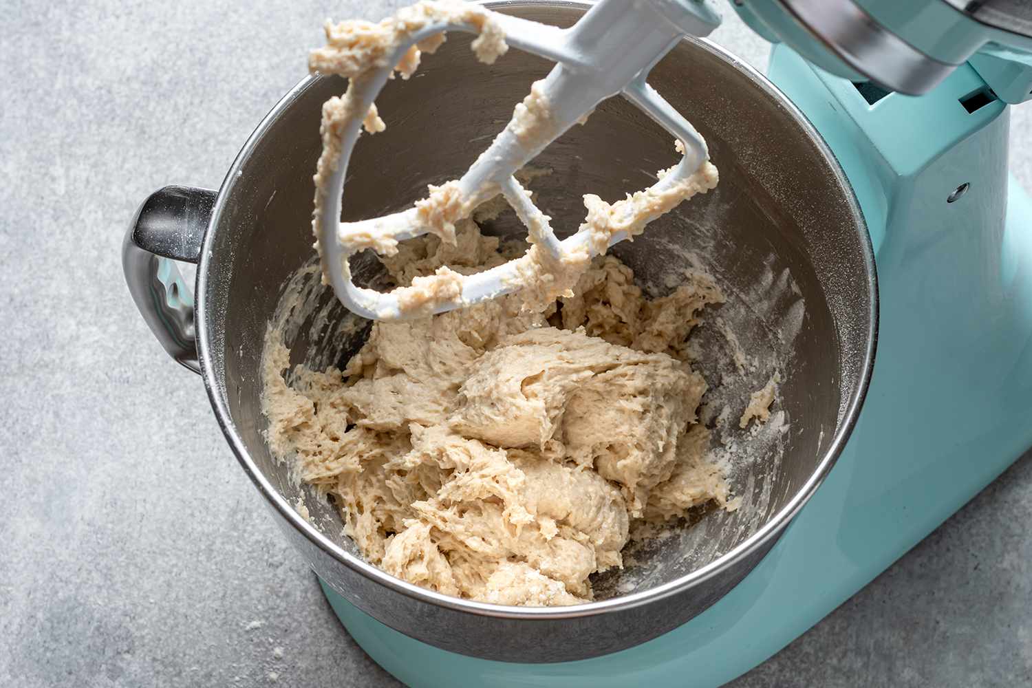 Stand mixer mixing dough