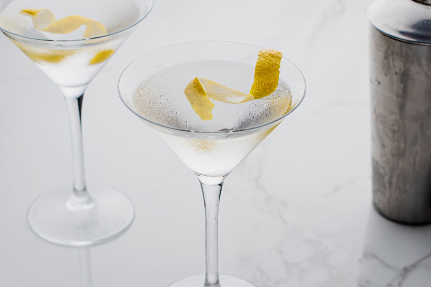 James Bond's Vesper martini cocktail with a lemon twist