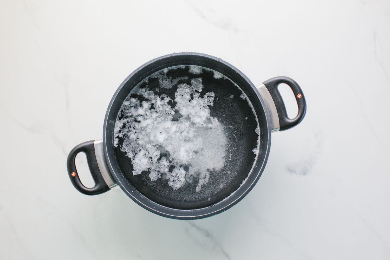 Water boiling with baking soda