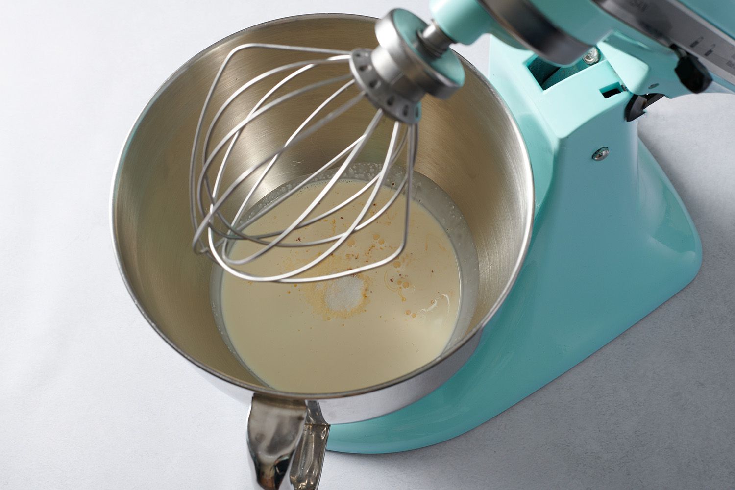 heavy cream and honey in a stand mixer