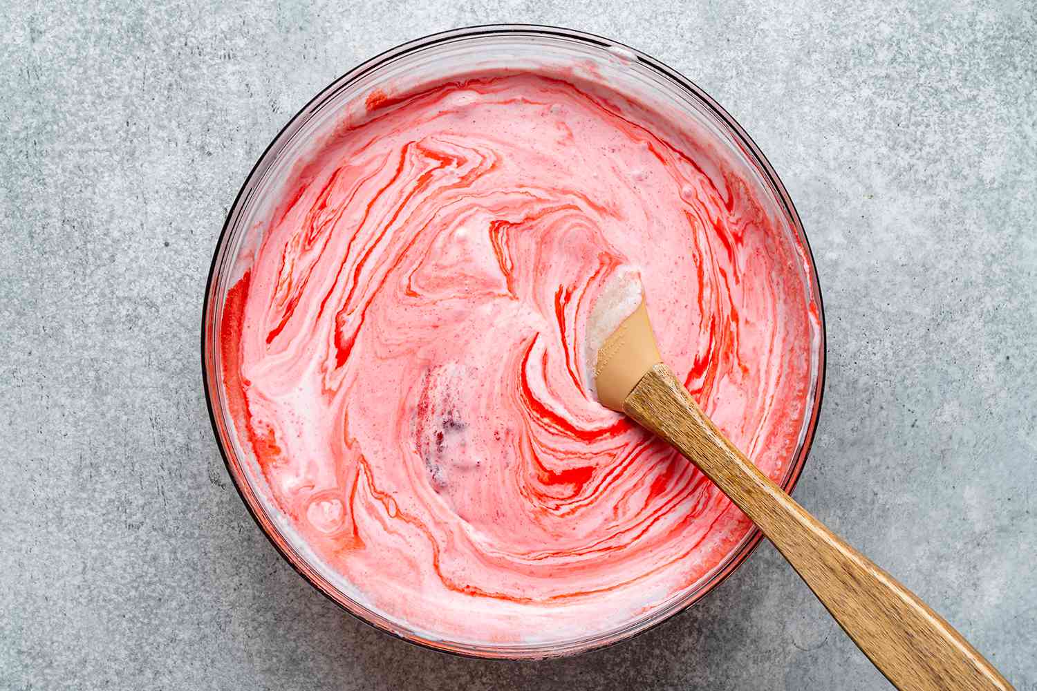 strawberry ice cream in a bowl