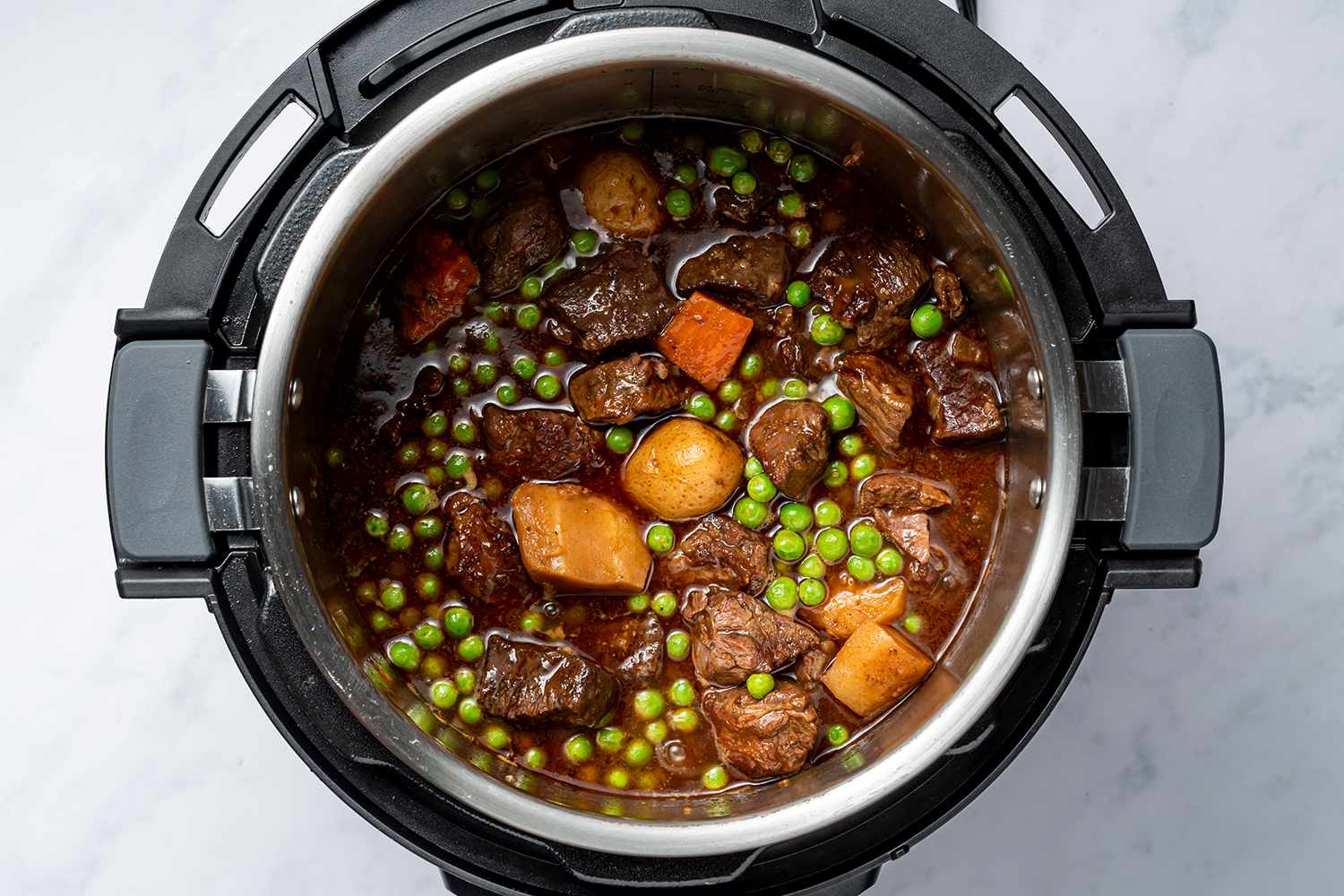 thickened stew in an instant pot