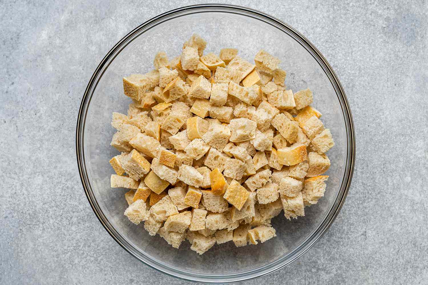 bread cubes in a bowl