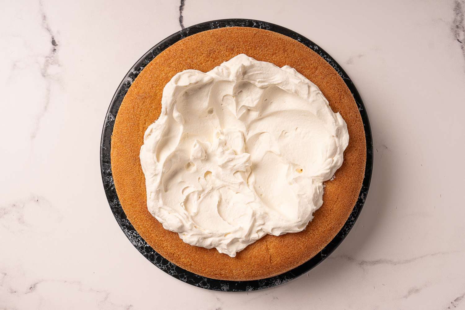 Savarin with whipped cream in the center
