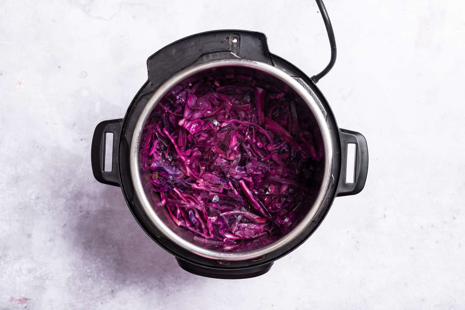Cooked red cabbage in an Instant Pot