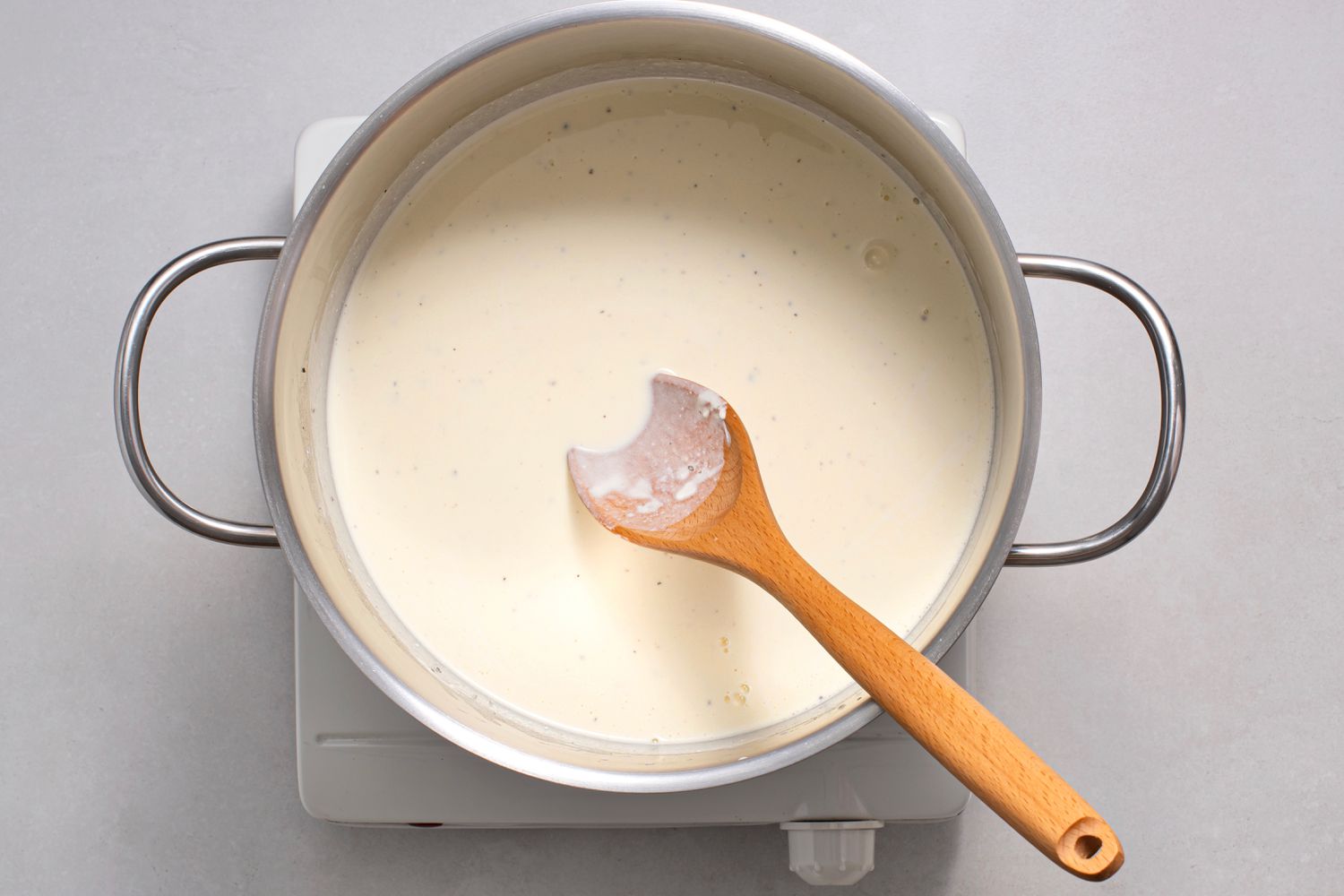 cream mixture in a pot 