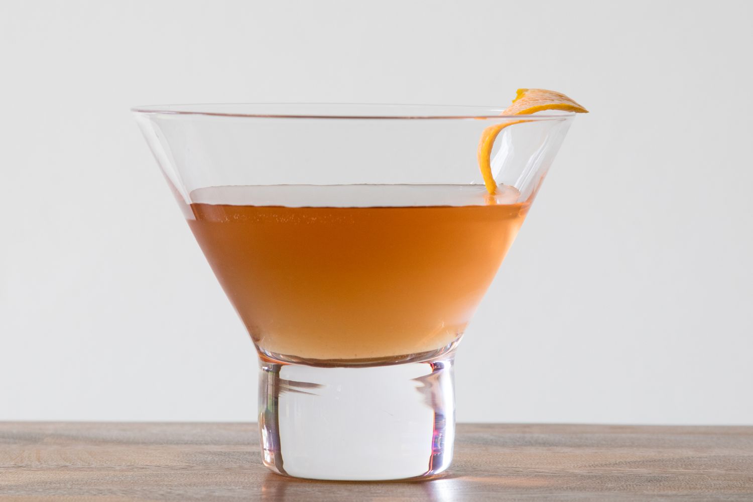 Orange Peel Garnish on a Hanky Panky Cocktail