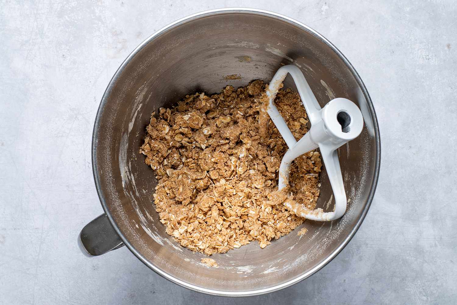 streusel in a stand mixer bowl