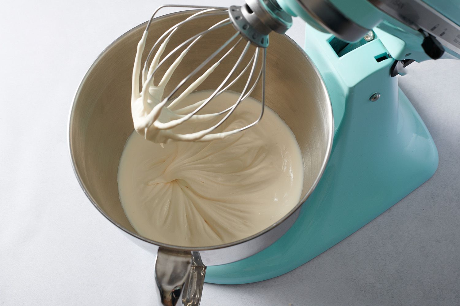 whipped cream in a stand mixer
