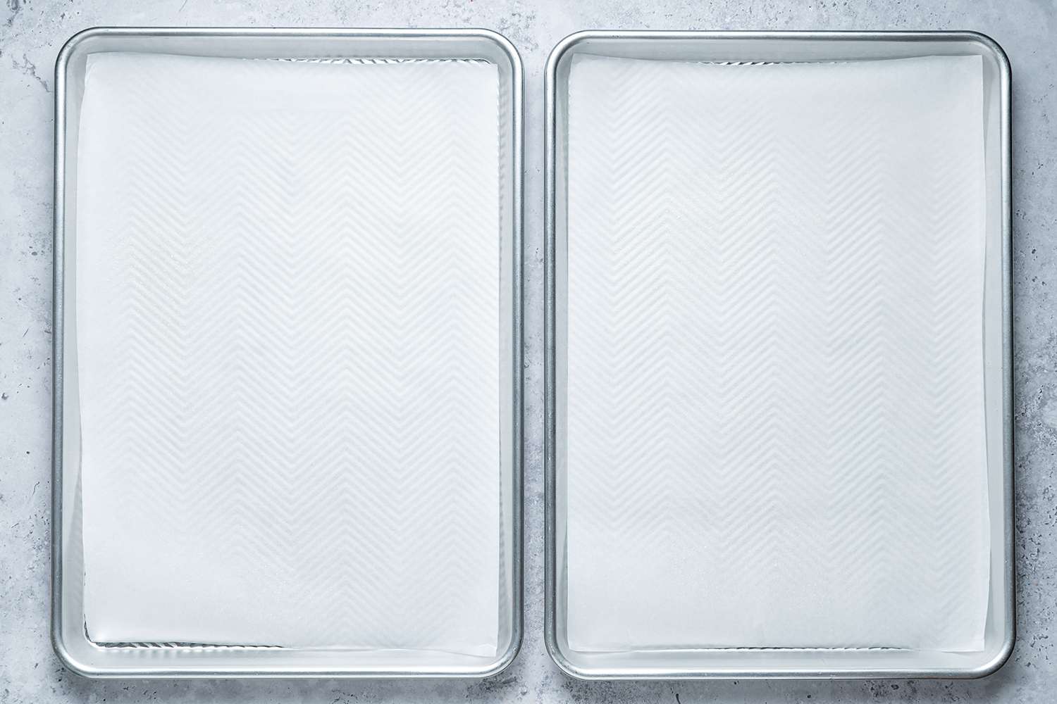 Parchment paper lined baking sheets 