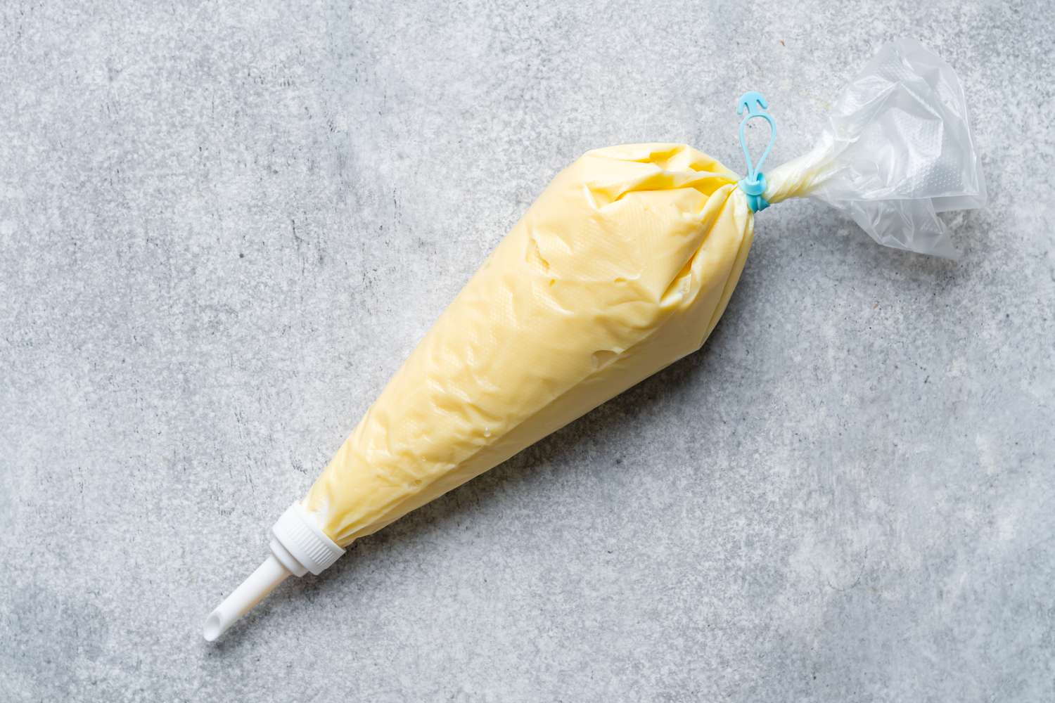 Pastry cream in a piping bag