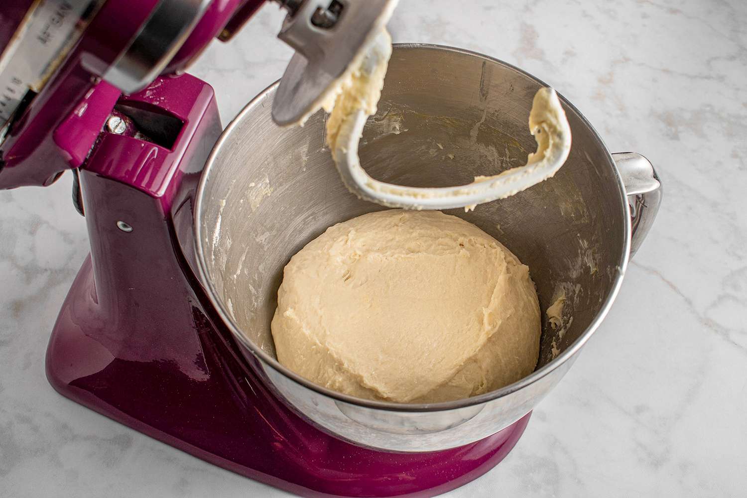 Potato dough in a stand mixer