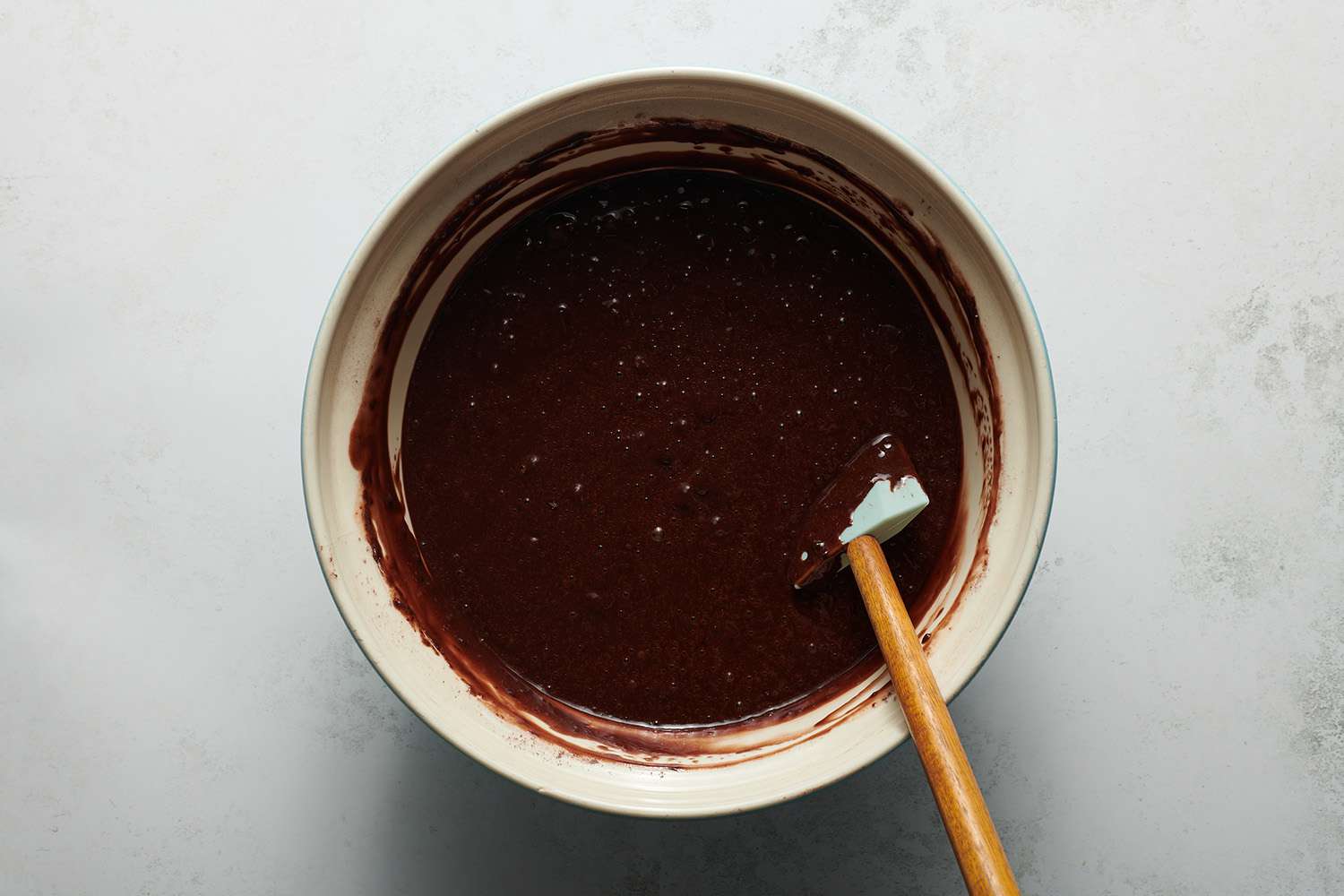 chocolate cupcake batter in a bowl