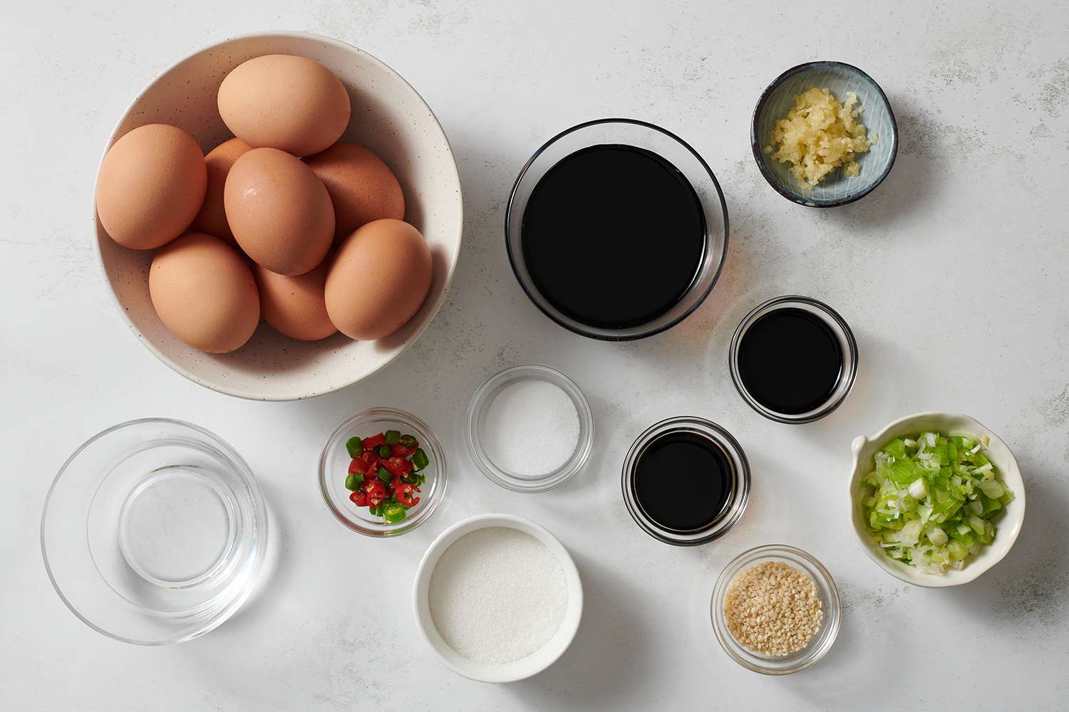 Ingredients to make Mayak Eggs