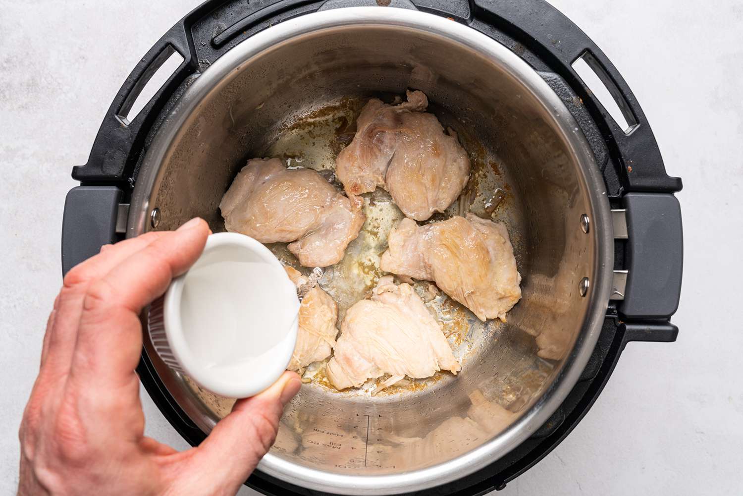 Chicken and water in an instant pot 