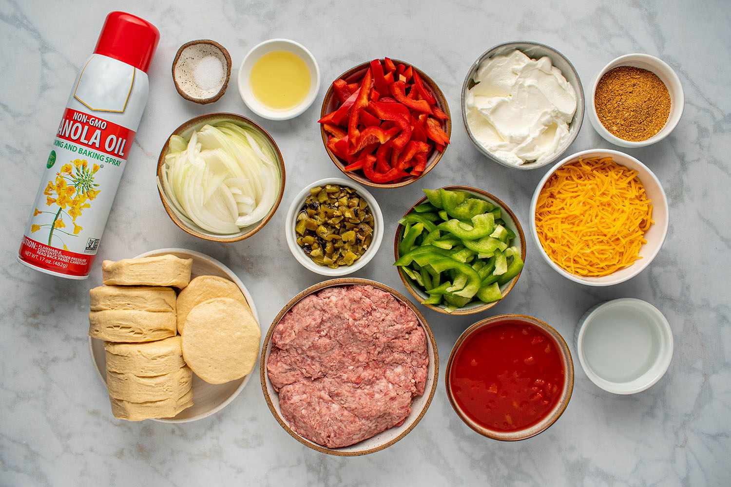 Ingredients for John Wayne casserole recipe gathered