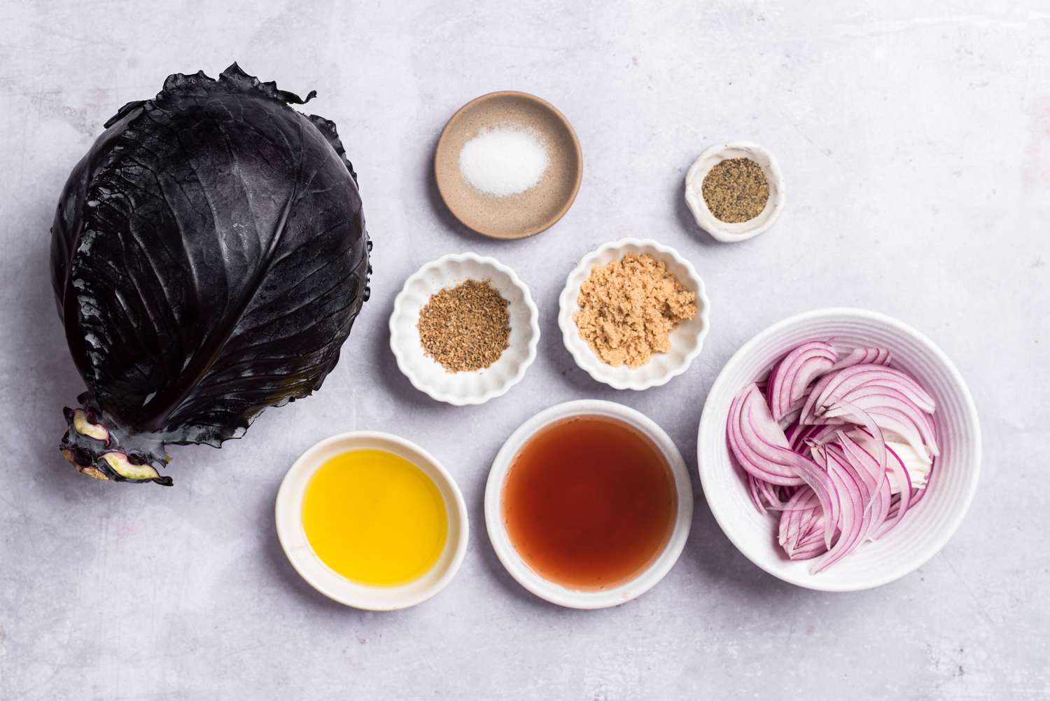 Ingredients to make Instant Pot braised red cabbage