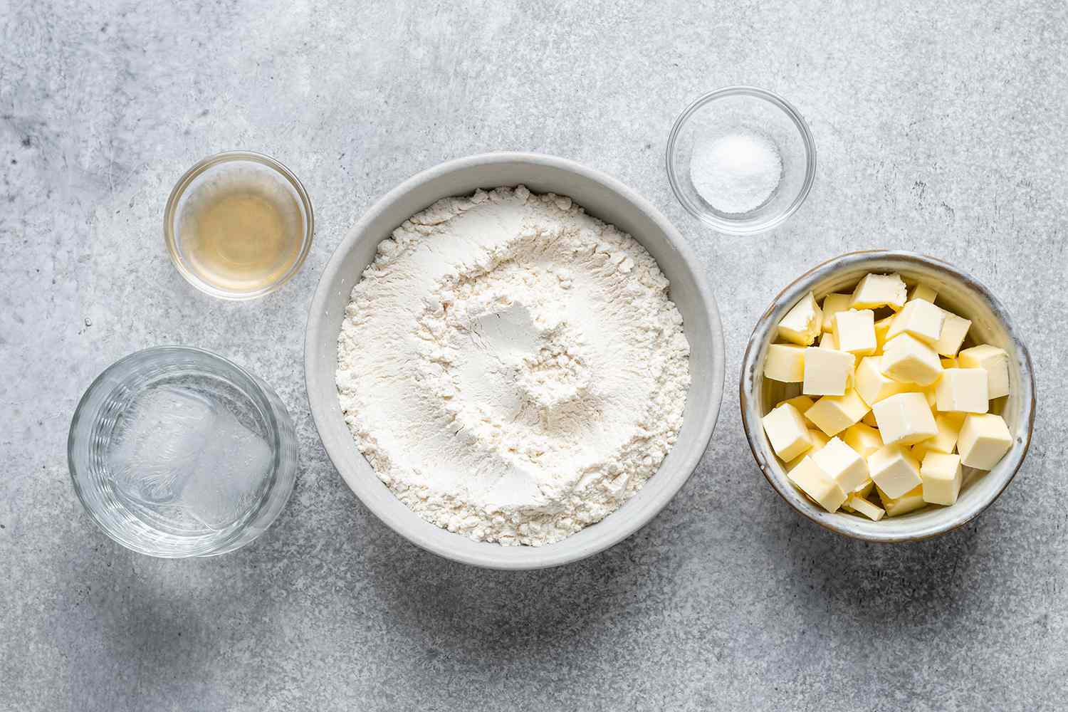 ingredients to make pastry crust