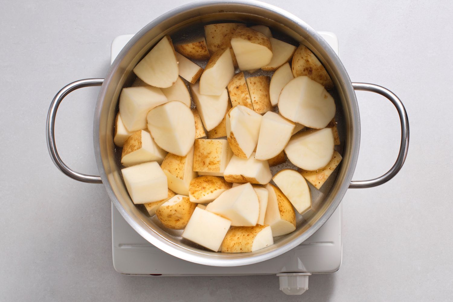 potatoes in a pot 