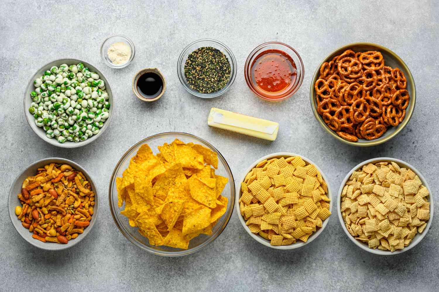 furikake chex mix ingredients gathered