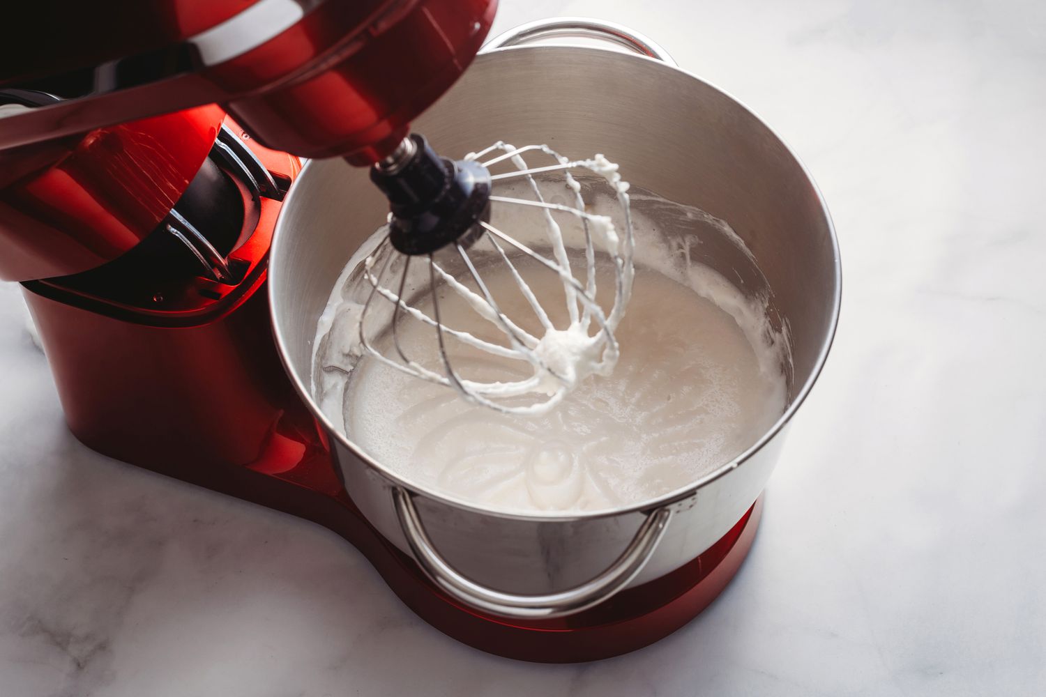 Smooth, silky buttercream filling in the stand mixer 