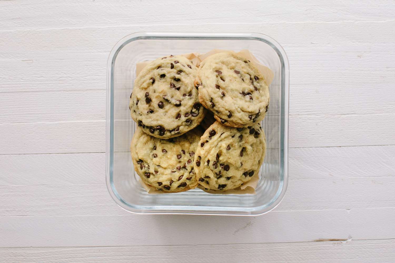 Baked cookies in a container