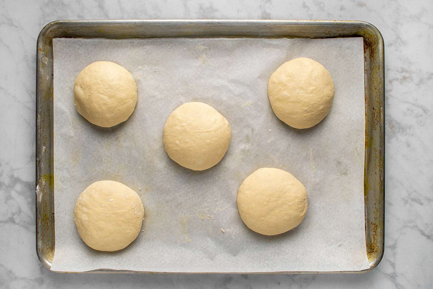 Flattened potato dough balls