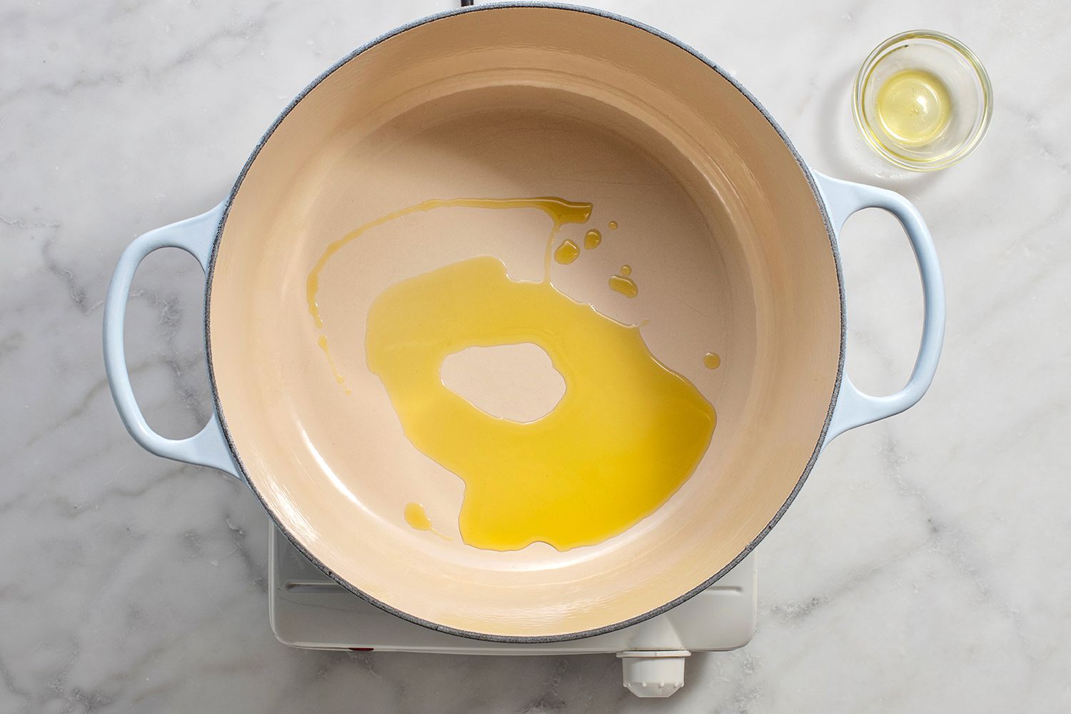Olive oil in a large dutch oven
