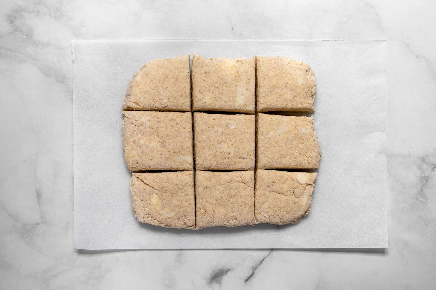 biscuit dough cut into pieces 