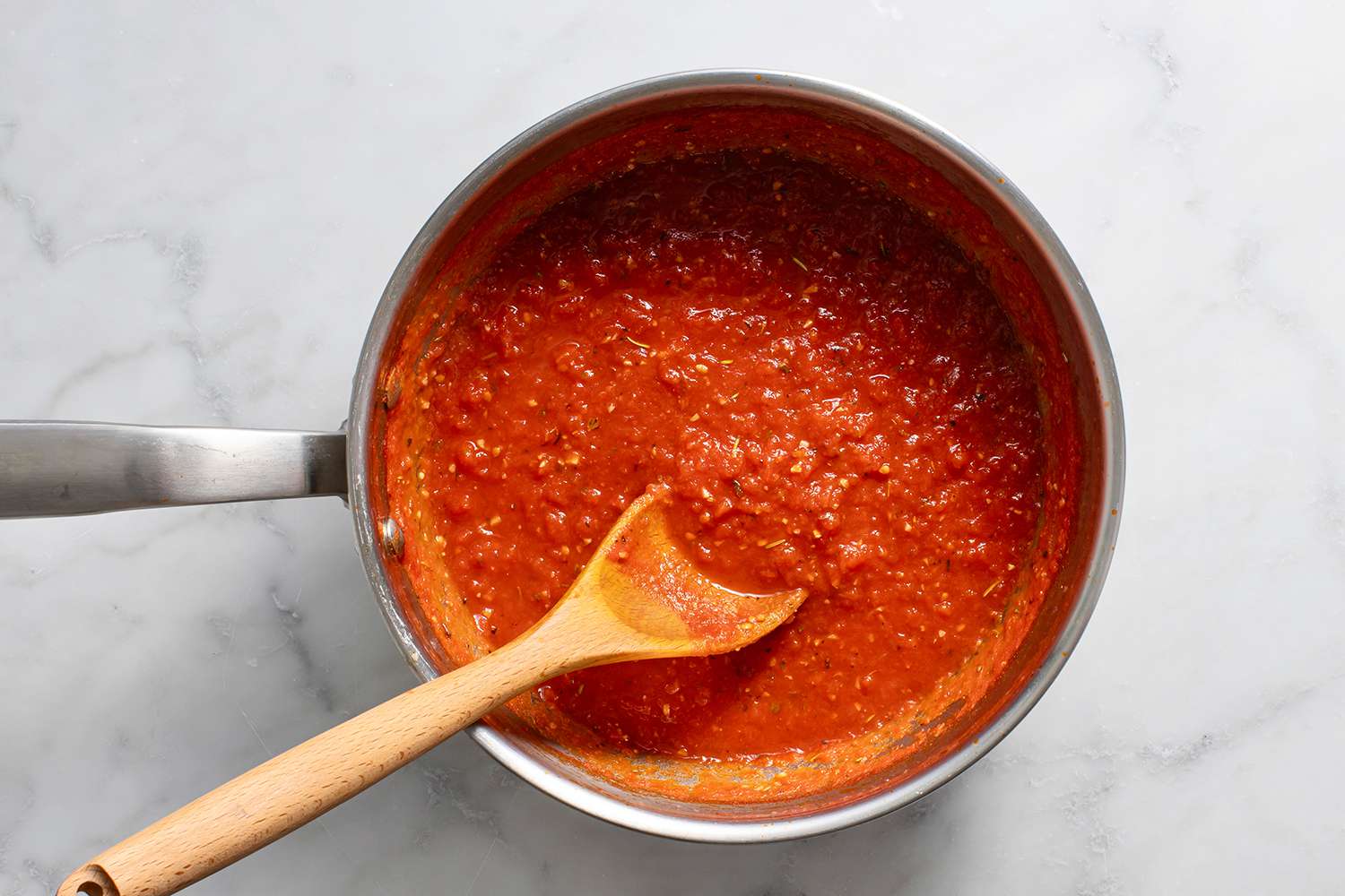 A pot of tomato sauce