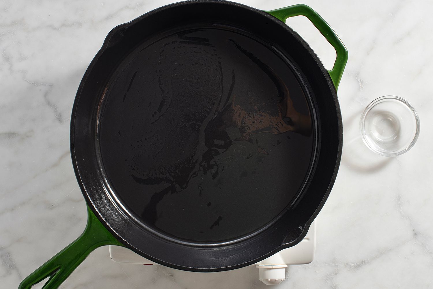 cast iron skillet on a cooktop