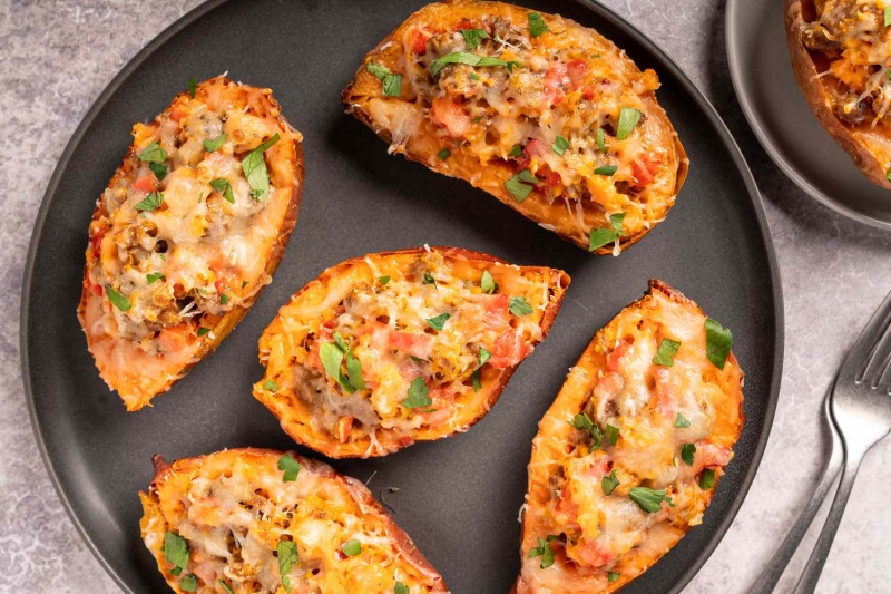 Italian Sausage Stuffed Sweet Potatoes